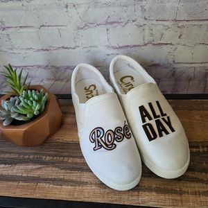 Circus Sam Edelman Rosé All Day White Canvas Charlie Slip On Sneaker 8.5